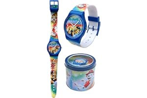 Cartoon Montre Bracelet Patrouille des Papas analogique pour Enfant dans Une boîte en étain, Multicolor, Bracelet