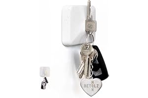 ‎BETOLZ BETOLZ® Design Schlüsselhalter Magnetisch aus Beton [‎7,5 x 7,5 x 2,5cm] Alternative zum Schlüsselbrett ohne Bohren/Schlüsselaufbewahrung zum Kleben - 1er