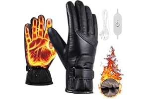 GBOKYN Guanti riscaldati USB, guanti riscaldati elettrici, impermeabili, unisex, per attività all'aperto, pesca, escursionismo, ciclismo, lavoro, sci