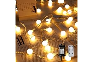Neonawall Fairy Lights Plug in, 120LED 39ft Globe String Lights Waterproof, Hanging Lights 8 Modes Christmas Lights with Romote for Outdoor/Indoor Lighting Bedroom Wedding Garden Tree Decoration Warm