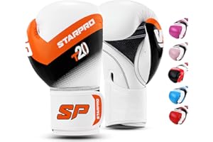 Starpro Niños Guantes de Boxeo de Cuero sintético para Entrenamiento Sparring de jóvenes en Muay Thai Kickboxing Fitness - Niños y Niñas - 4 oz 6 oz