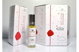 AL REHAB Al-Rehab - Huile de parfum Rose Rouge - Boîte de 6 x 6 ml