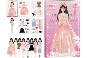 Muuzebsy Dress-up Dolls Playset, Dress-up Dolls Playset Toy, Educative Pretend Play Toys Portable for Birthday New Year Christmas Easter Children Boys Girls