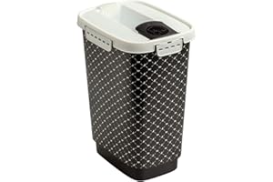 Rotho MyPet Cody Recipiente de comida para mascotas 10l con tapa, plástico alimentario (PP) sin BPA, negro, 10l (24.3 x 17.9 x 32.2 cm)