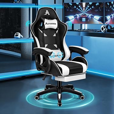 Sedia Ufficio Bracciolo Regolabile, Poltrona Ergonomica con Supporto Lombare, Schienale Reclinabile e Altezza Regolabile, Rotelle Girevoli a 360°- Grigio