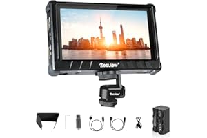 Desview P5II Monitor de Campo de la cámara con la batería, 5.5 Pulgadas 800nits DSLR Monitor con HDR 3D LUT Forma de Onda Peaking Focus Assist, 4K HDMI de Entrada 8V DC de Salida