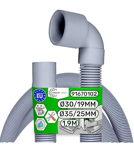 Spares2Go Abflussschlauch-Erweiterung Für AEG Waschmaschine – 2,5 M Lang, Mit Adaptern 18 Mm / 22 Mm
