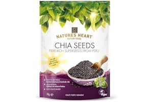 NATURE'S HEART Chia Seeds 1kg Superfood Healthy Diet Energy Meal Smoothie Drink Seeds