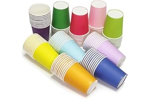 Coreint 100 Pack Paper Cups 9 Ounce, Heavy Duty Disposable Cups, Party Cups Hot/Cold Beverage Drinking Cup for Water Juice or Tea, Office Party Home Travel