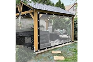 Zanotva JIUYUEYA Outdoor Vinyl Curtain Clear Tarp Panel, Pergola Side Panels Weather Resistant Vinyl Patio Enclosure Panels, for Garden, Patio, Porch (Size : 7x8ft/2x2.5m)