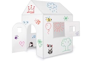 IMAGINEW PLAYHOME Imagine Playhouse - Immer Wieder neu bemalen & abwischen - Spielhaus Kinder Indoor & Outdoor mit Stiften und Aufkleber - Montessori Spielzeug ab 3 Jahre Kinderspielzeug Geschenk Mädchen & Junge