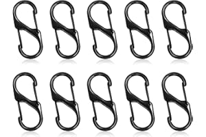 SZXMDKH - Portachiavi a moschettone a S, piccolo portachiavi con doppia apertura a molla, anello a S con chiusura a moschettone, gancio a doppia clip per escursionismo, pesca, campeggio