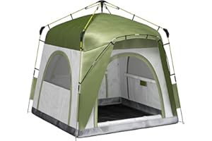 Outsunny Tente de Camping, Tente Pop up dôme familiale 4 Personnes, avec 4 Portes 4 fenêtres Sac de Transport Inclus pour Le Camping randonnée