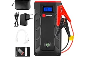 ASUNCELL Starthilfe Powerbank 12V 1000A Spitze BLY-XFK Auto Starthilfe Batterie Booster 27000mAh Auto Starter Powerbank Tragbar Jump Starter Power Pack für bis zu 6,0L Benzin- und 3,0L Dieselmotoren
