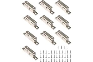 PABBYEEY 10 Stück Kugelschnäpper 49 mm Verstellbaren Doppelkugelschnäpper Schrankschnäpper mit 40 Schrauben Schrankmagnete Möbelschnäpper für Terrassentür,Schränke,Kleiderschränke,Schubladen