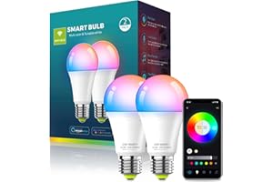 Oumida Lampadine LED Alexa Inteligente WiFi, E27, Dimmerabile Lampadina Smart 9W 1000ML (Equivalente 60 W), RGB & 2700K-6500K bianco freddo caldo, compatibile con Alexa/Google Home (2PCS)