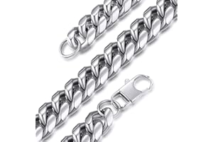 GOLDCHIC JEWELRY Collana uomo a catena cubana miami 6-14mm in acciaio inossidabile 316L, collana acciaio uomo e donna, collana oro/nero/argento hip-hop con confezione regalo 46-76 CM