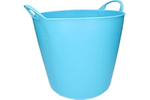 KOTARBAU® Auge en Caoutchouc Élastique 26L Seau Turquoise Fluo avec Poignées de Transport Panier de Jardin Universel et Flexible
