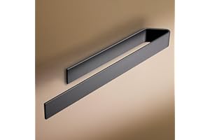 DESIGNFABRIK HAMBURG Design Amburgo Porta asciugamano adesivo | Porta Asciugamani Cucina e Bagno | Designo modern | 40 cm | Nero satinato