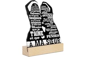 Putuo Decor Plaque Acrylique Cadeau pour Sœur - Message Inspirant - Décoration Table et Bureau