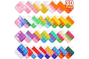 YLMKDE 30 Pcs Kids Party Favors Fidget Toys Bulk Fidget Keychain Birthday Party Favors for Kids,Classroom, Party Favors, Goodie Bags Fillers, Birthday Day Gifts and Prize