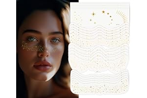 PROAMATE 20 PCS Glitter Fake Freckles Temporary Face Tattoo for women and Kids, Gold Face Sparkle Faux Freckles Makeup Patches for Women, Face Jewels for Women (Gold, 20PCS)