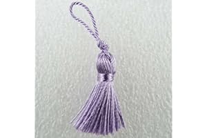TURNER BROWNE CRAFTS 19 COLOUR 35mm 40mm Length Shiny Rayon Small Mini Keys Gifts BUY 4 8 Tassels 032, 11 Lavender, Pack of 4
