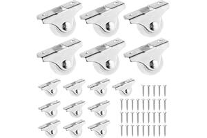KIPTVO Wheels for Furniture, 16PCS Castor Wheels, Castors for Furniture, Furniture Wheels, Furniture Castors, Small Wheels, Wheels to Move Heavy Objects, for Furniture Equipment Appliances Carts