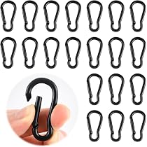 Lot De 28 Mousquetons Noirs 50 Mm - En Aluminium, Charge 5 Kg - Multicolores Pour Sac à Dos, Camping, Rangement - 2