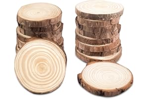 Relota 30stk Kleine Holzscheiben 5-6cm Durchmesser Ohne Loch, Klein Baumscheiben Rund zum Basteln, Runde Holzscheibe Untersetzer Holz Log, Kiefernholz Astscheiben Baumstamm Deko, Kerzenständer