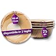 Waipur Ciotole in Foglia di Palma Biologici - 25 Ciotole 15 cm / 500 ml - Piatti usa e getta Compostabili di Alta Qualità - L