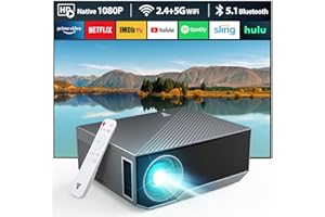 ZDK 2024 New Projector with 5G WiFi Support, Ultra HD 1080P, Portable Projector with 16000 Lumens for Home Cinema, Compatible with Smartphones, TV Stick, Netflix, PS5, XBOX.