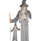 FIESTAS GUIRCA grey wizard costume with tunic, hat and belt