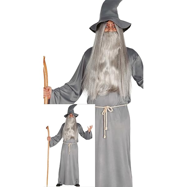 Perruque Et Barbe Grise WIG ME UP - Déguisement Sorcier, Père Fouettard Ou Prophète Pour Halloween