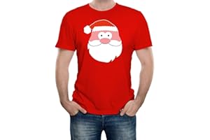 Reality Glitch Men's Santa Face T-Shirt.