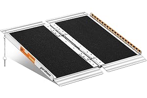 gardhom Wheelchair Ramp 2FT, Folding Ramps for Wheelchairs Portable Aluminum 362kg Capacity Wheelchair Ramp for Home Entrance Threshold Doorways