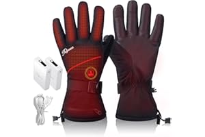 ‎TELGUUA Beheizbare Handschuhe für Herren Damen Touchscreen Wasserdicht mit 7.4V 5500mAh Akku,Frauen beheizt Heiz Handschuhe USB-C Elektrisch Wiederaufladbar Männer Wärmehandschuhe Winddicht Arbeiten im Freien