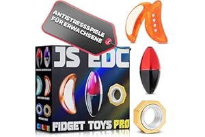 LELICE Anti-Stress Fidget Toy 3er-Set – Für Fokus, Ruhe & Balance im Alltag – Magnetisches Set mit Spinner, Slider & Ring – Für Erwachsene & Jugendliche – Geschenkidee