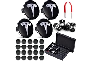 Juego de tapacubos Tesla LEKEFETO Center para Model 3 y Y, Accesorios, tuercas de rueda con logo Tesla