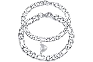 TempBeau Personalised Couple Bracelet Men Women : Matching Couple Bracelets Adjustable Length Customed Friendship Bangle for Boy Girl Friend Husband Wife Family Jewelry Gifts