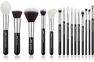 ‎JESSUP Jessup Beauty Make-up Pinsel Set Kosmetik Schmink 15 Stück Augen Gesicht Brush Lidschatten Foundation Puder Schwarz Silber T180
