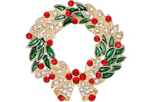 Broche de Noël Mecool Brooch Broches Broche Fleur Faux Cristal pour Noël