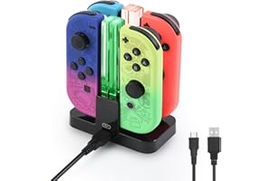 ELUTENG kompatybilny ze stacją ładowania Nintendo Switch Joy Con, Diyife Joy Con cztery w jednej ładowarce