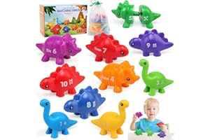 BelleStyle Montessori Toys for Toddlers 3 Year Old, Dinosaur Color Number Sorting Stacking Matching Games Educational Learning Toys for Kids 2-5 Years
