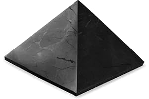 KARELIAN HERITAGE Shungite Stone Protection Pyramid 3" | Authentic Shungite Stones Protection Polished Pyramid 3 inches (8 cm) | Black Stone Crystal Pyramid Decor for Whole House Protection and Meditation PP06
