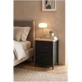 2 Raflı Metal Komodin Yan Sehpa &Ccedil;ok Ama&ccedil;lı Dolap Organizer Mdf Tabanlı Kumaş &Ccedil;ekmece