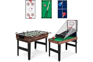 FCOUMY Mini Billardtisch 4FT für Erwachsene & Kinder, Tischspiel Pool-Billardtische Tischbillardmit 2 Queues 2 Kreiden 16 Bällen Dreieck & Bürste 122 x 61 x 76 cm