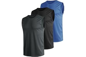 Teesmen 3pcs Tank Top for Men Gym Sleeveless Running Quick Dry Breathable Men Vests Multipack