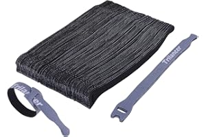 Fascette per Cavi Riutilizzabili，50 Pezzi Trilancer Fascette Fermacavi Fascette di Chiusura, per ufficio Domestico Tablet PC TV Electronics 20 cm (Nere)