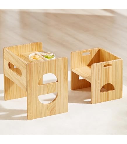 Set Tavolino E Sedia Montessori In Legno Betulla Per Bambini - Salvaspazio, Ideale Per Cameretta E Studio